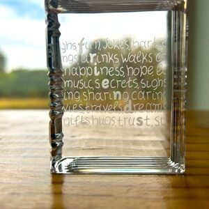 Stuart Crystal Paperweight Book Memento Collection “Friends” Crystal Keepsake